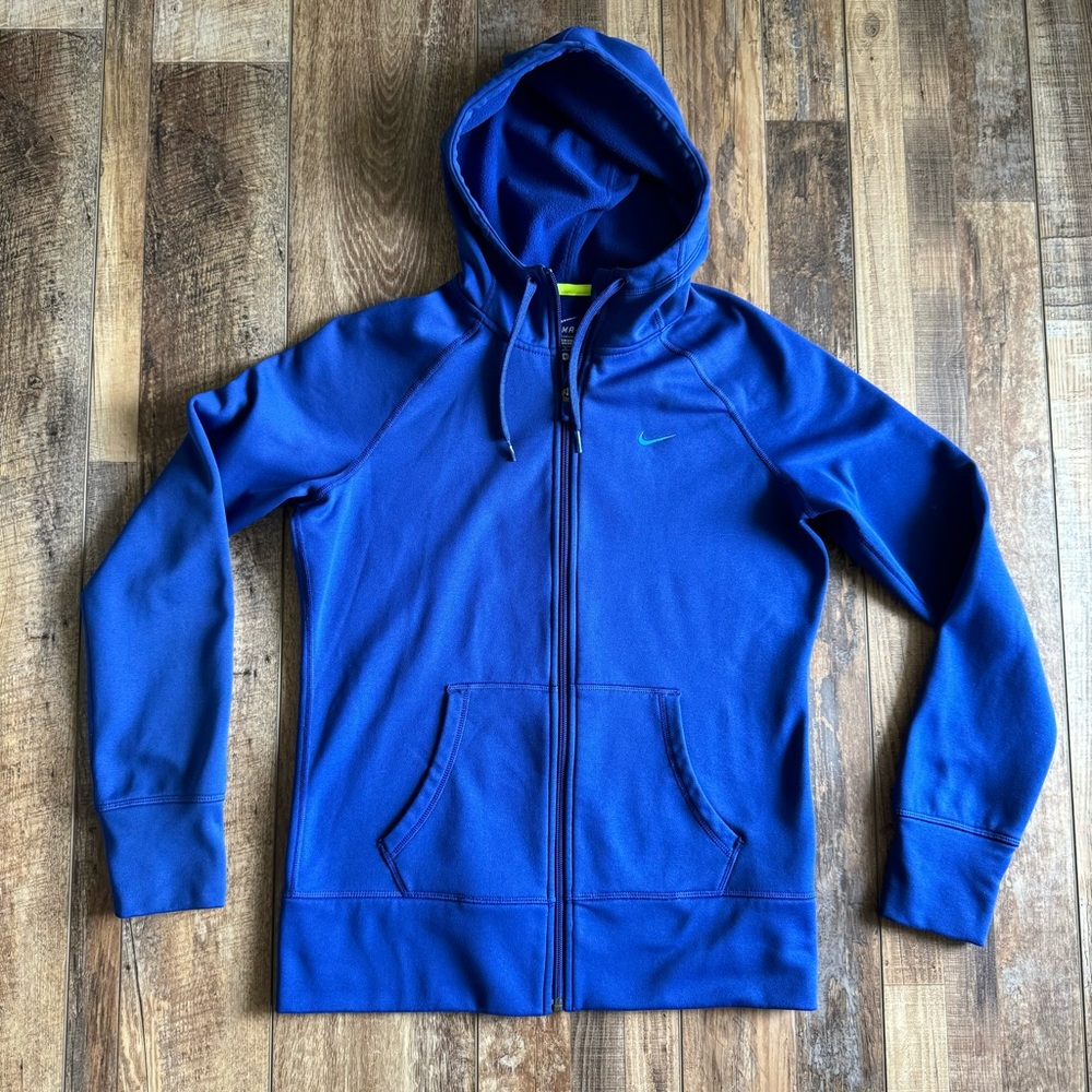 Nike Women's Therma All-Time Full Zip Hoodie | Size Medium Blue